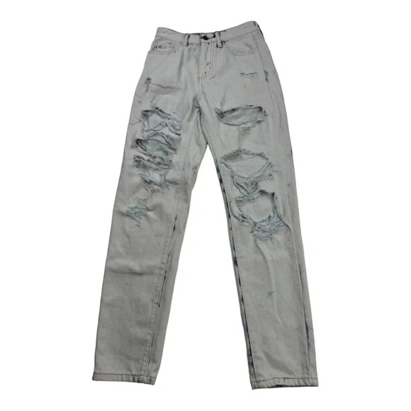 Skinny Fries Distressed Mom Jeans - Picture 1 of 10